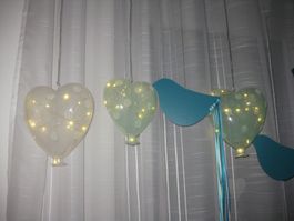 3 besondere Glas Herzballöne leuchten Muttertag