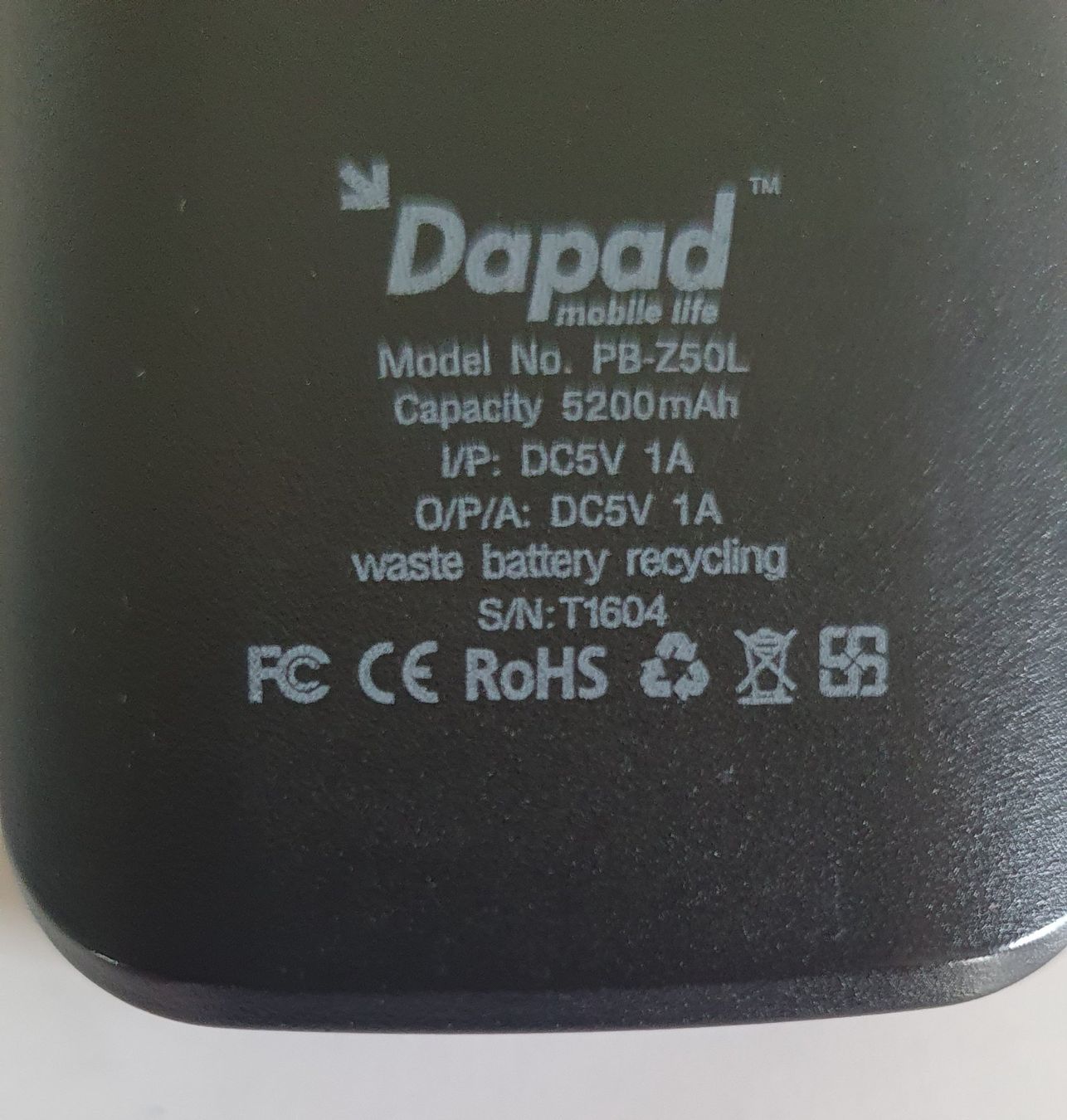 Ladegeräte: Powerbank Dapad 5200 mA - mobile Ladestation – Gebraucht aus Giswil von online-Brockenhaus 5