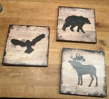 Lot de 3 tableaux Björnamo IKEA animaux