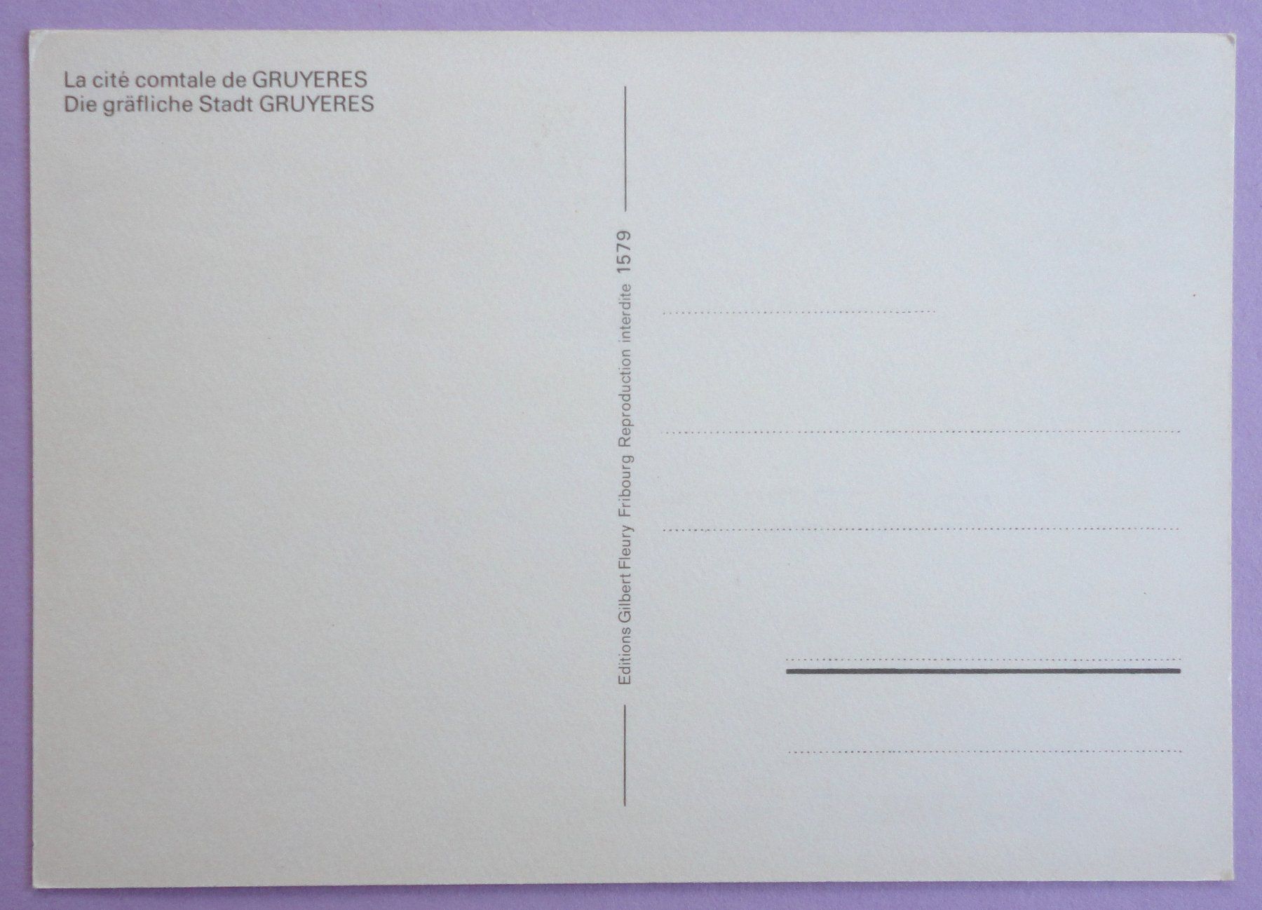 Cartoline postali: Gruyères – Usato da Fétigny venduto da Billy2miny 1