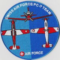 SWISS AIR FORCE PC-7 TEAM  Stoff ohne Klett.vorne oben unten