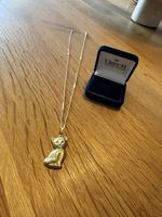 Anhänger Katze und Halskette gelbgold