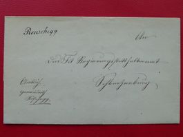 1867, BOM mit "Schreibschrift-Stempel" REUSCHEGG +inhalt.