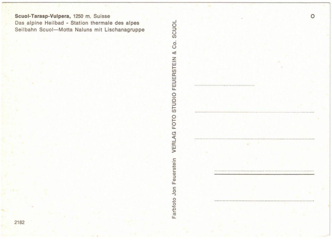 Cartoline postali: Scuol - Gondelbahn Motta Naluns – Usato da Binningen venduto da Mountainrider 1