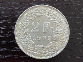 1 x 2 Franken Schweiz 1963 – zirkuliert