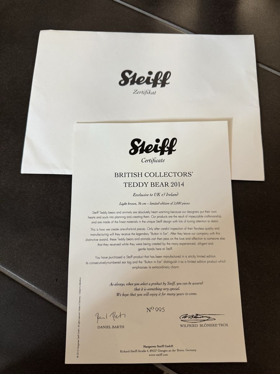 Figuren: Steiff Teddybär, British Collectors 2014, Nr. 995 – Neu und originalverpackt aus Freienbach von ang_8xxz 3