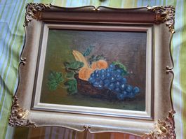 Gemälde Früchte Stillleben gerahmt B. Küller 1958