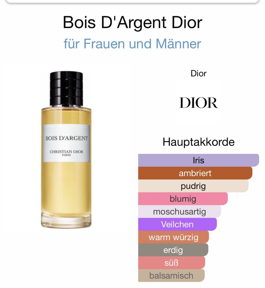 Dior Parfum & Eau de Toilette: Dior Bois d’Argent 2 ML - Probe – Neu (gemäss Beschreibung) aus Düdingen von parfum_tester 1