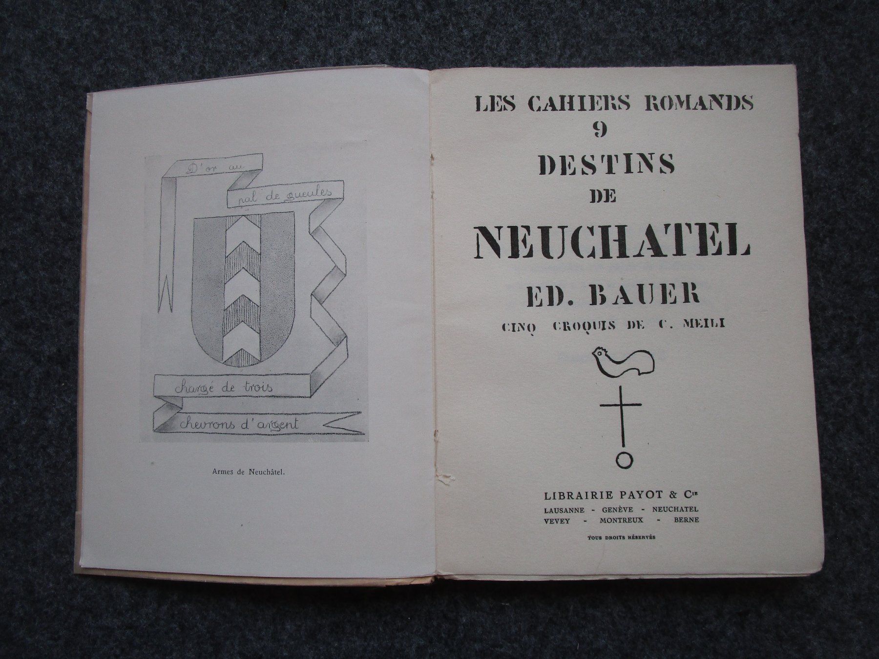 Libri: Eddy Bauer, Destins de Neuchâtel, Payot, 1930 – Usato da Lausanne venduto da Desevery 1