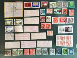 54 ältere Briefmarken u. ATM z.T. abgelöst HELVETIA Schweiz