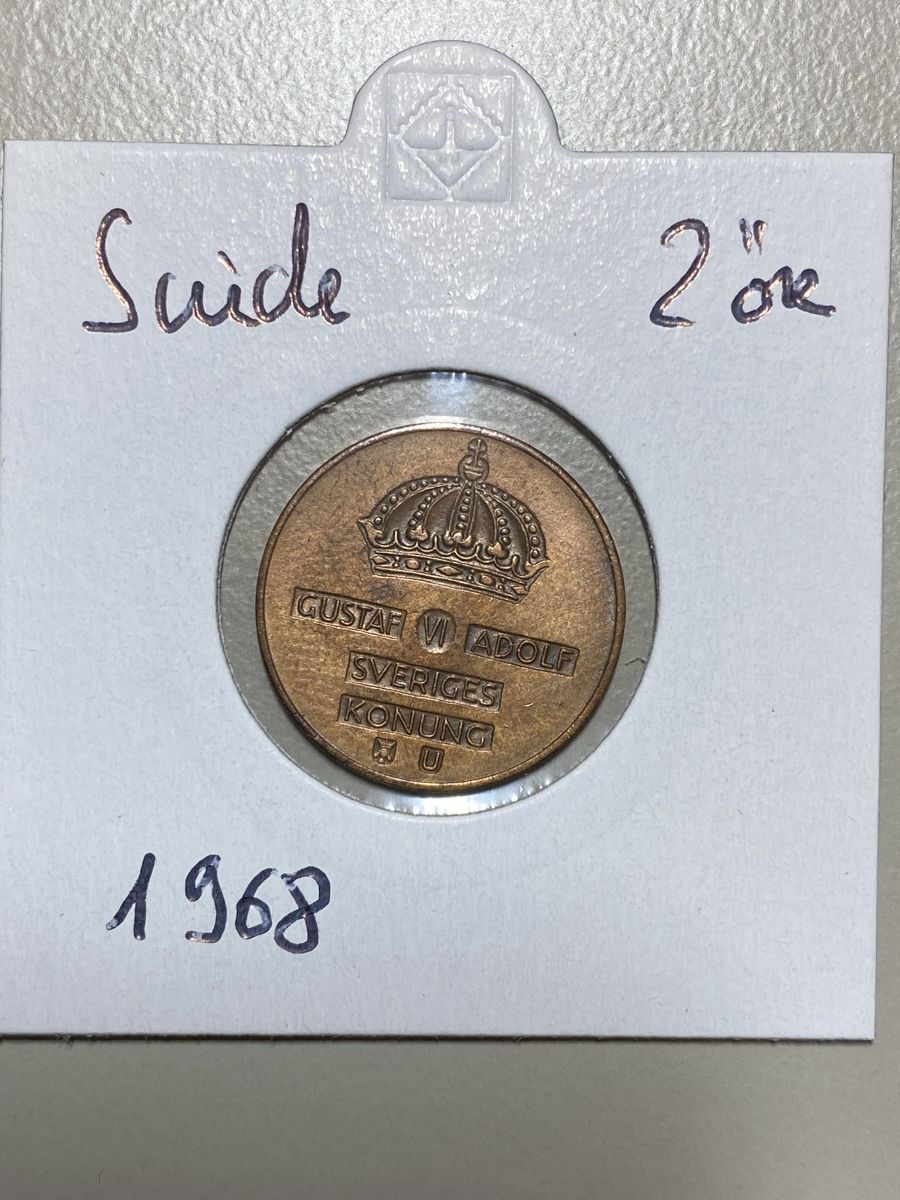 Tutti le monete: Suède - 2 Öre - 1968 – Usato da Payerne venduto da Mike1682