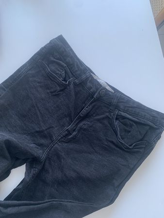 schwarze Jeans, Tapered, Gr. 44