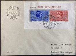 1937, FDC PJ Block 1937, J83I+J84I Postmuseum, SBK 350 Fr.