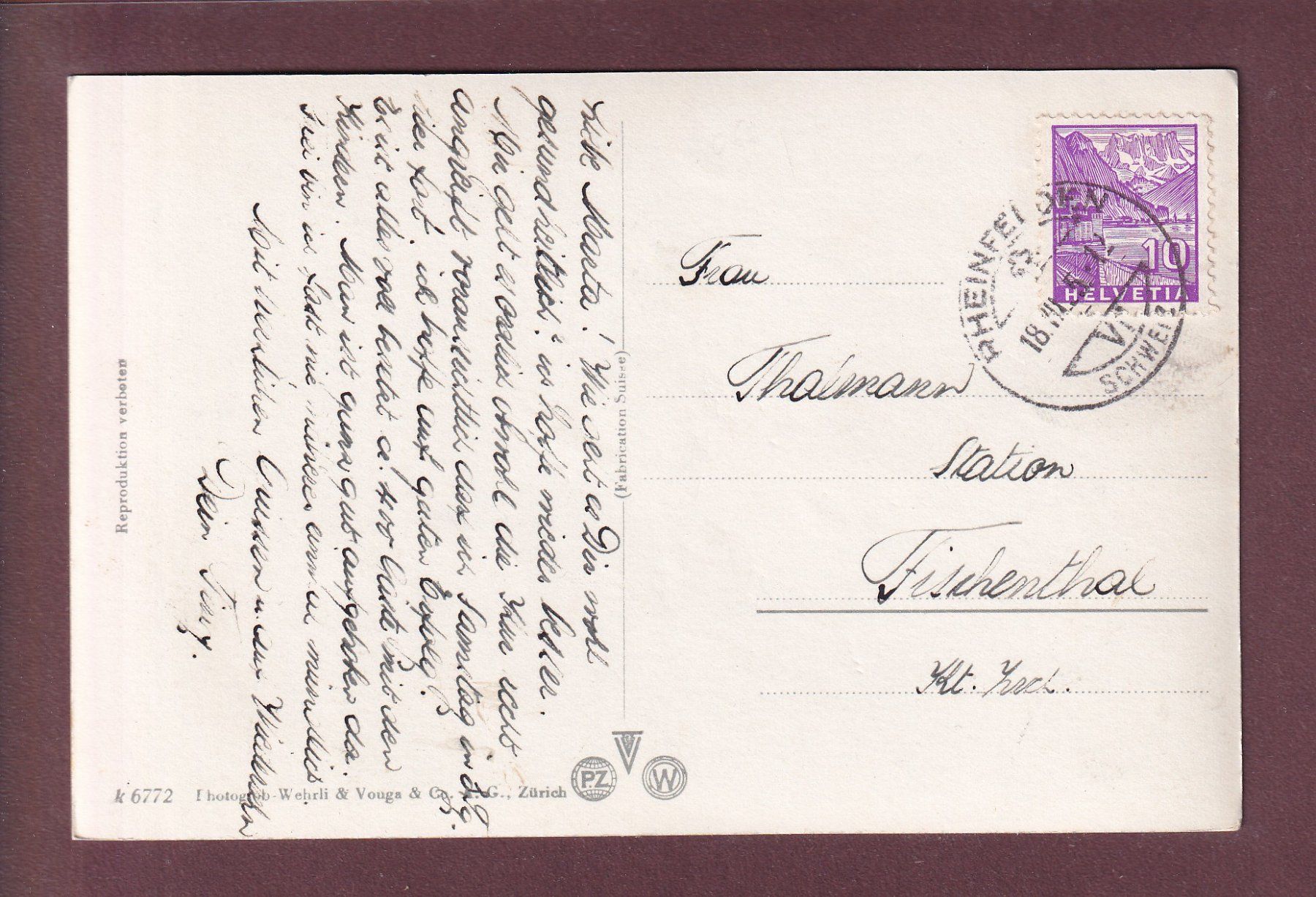 Ansichtskarten: RHEINFELDEN - Sanatorium - 1935 – Gebraucht aus Pully von nicecards 1