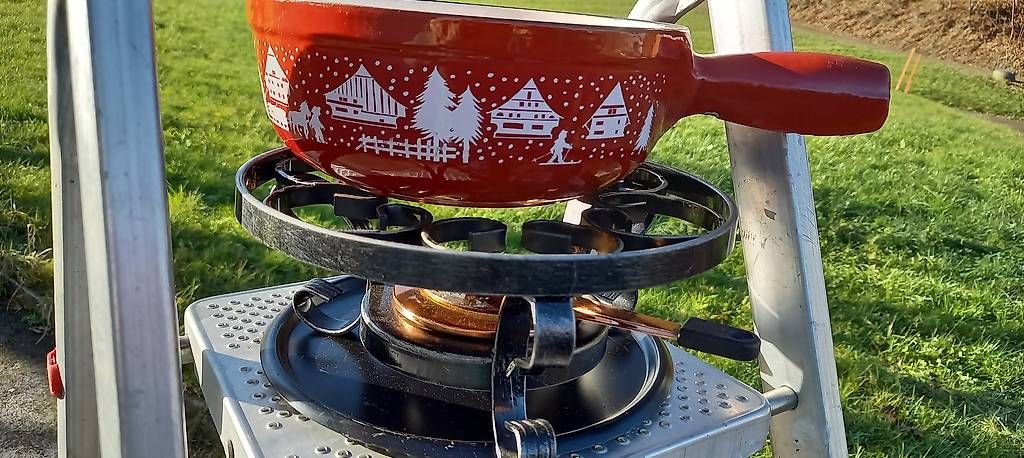 Padelle: Fondueset-Caquelon, mit Rechaud. – Usato da Seon venduto da Psalm28 2