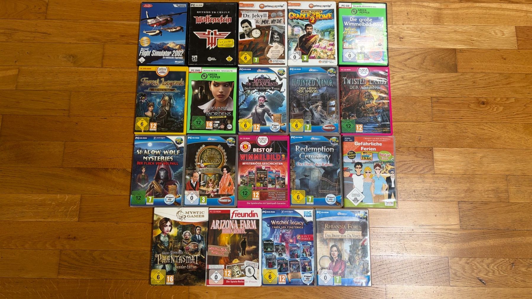 Giochi: 19 PC Spiele Sammlung - Flight Simulator/Castle Wolfenstein – Usato da Zürich venduto da Woodstock1