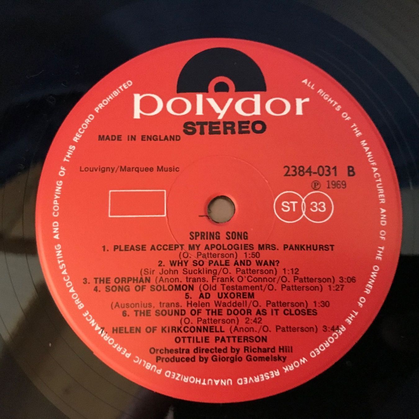 Vinyles: Ottilie Patterson - Spring Song – D'occasion à Aesch BL par BlueMusicRecords 5