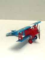Flugzeug Doppeldecker Modell rot blau, gebraucht. (nov935)