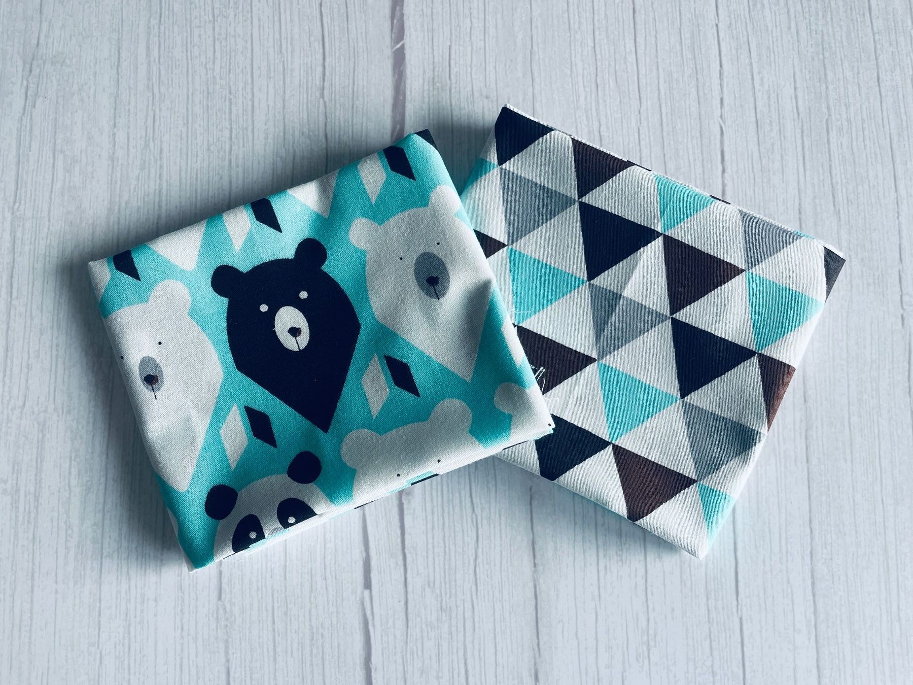 Tessuti: 2 Fat quarter/Coupons patchwork & couture - Ours et Panda – Nuovo e nell'imballaggio originale da Gland venduto da san_xz5j