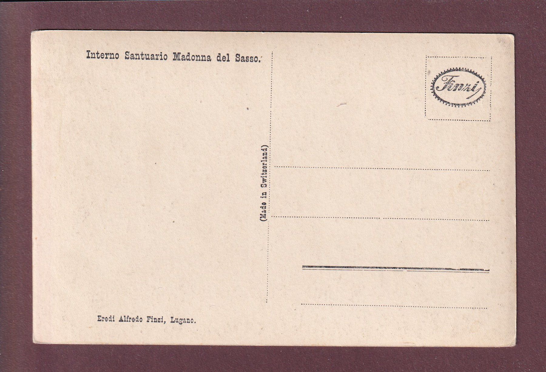 Cartoline postali: LOCARNO - Madonna del Sasso - Interno – Usato da Pully venduto da nicecards 1