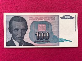 Belgrad 1994 - Jugoslawien - Nikola TESLA - 100 Dinara