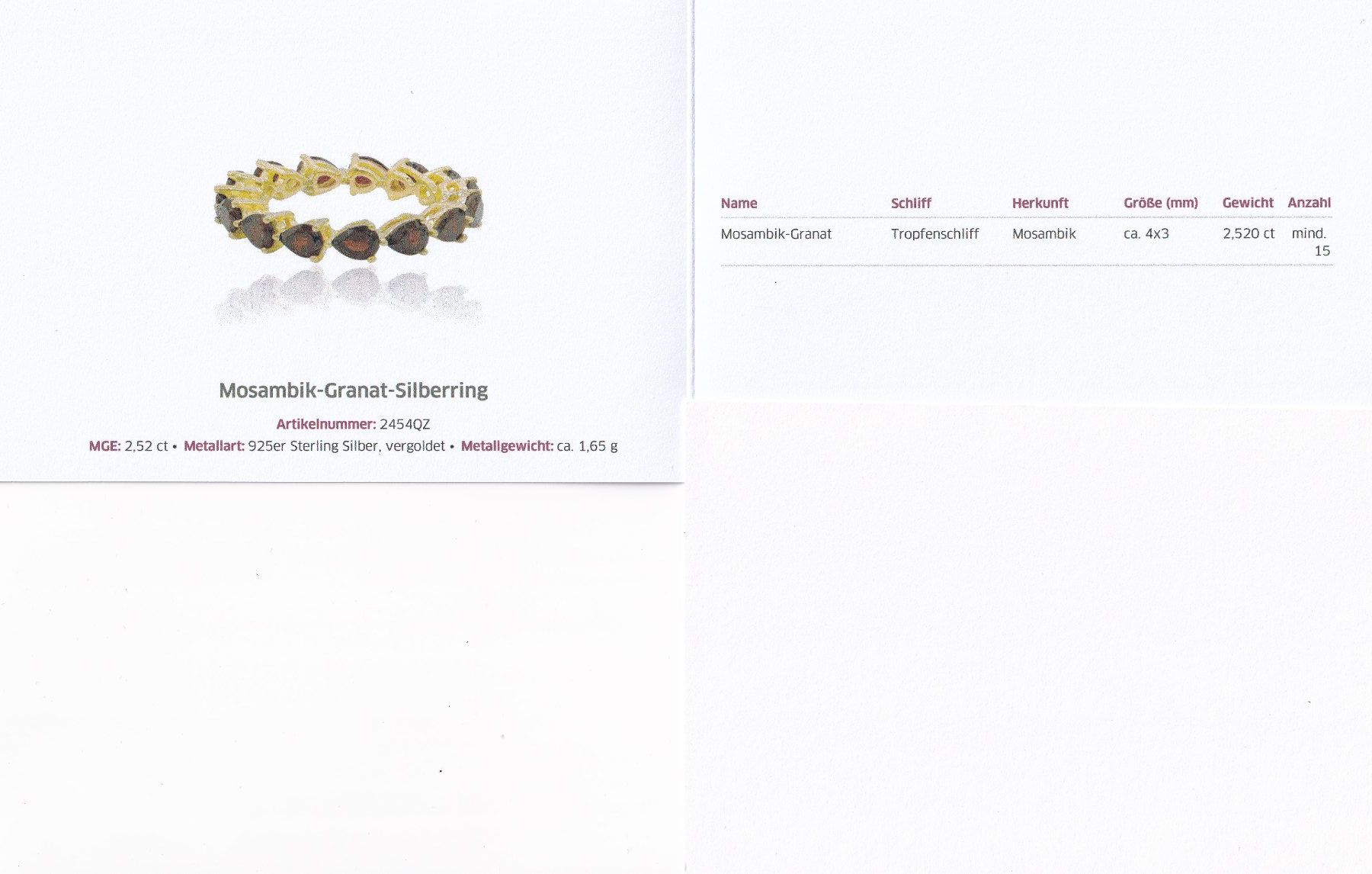 Ringe: Echtschmuck: Eternity-Ring Mosambik-Granat Silber vergoldet – Neu (gemäss Beschreibung) aus Zuchwil von maumauchi 1