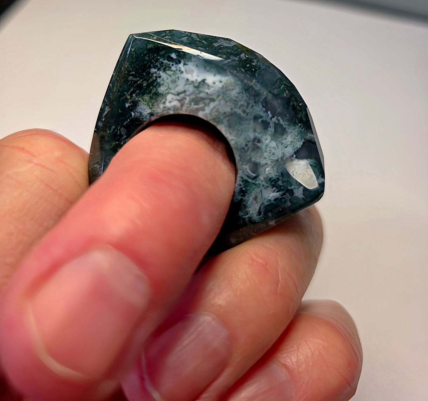 Bagues: Moss Agate Fullstone Fingerring – Neuf (Voir description) à Zürich par benedikt12 9