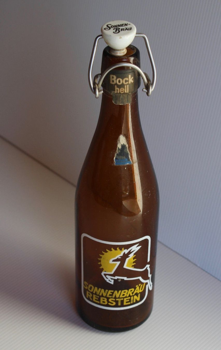 Gläser, Krüge & Flaschen: Sonnenbräu: "Bock hell" 1966 – Gebraucht aus Altstätten SG von alpalfa