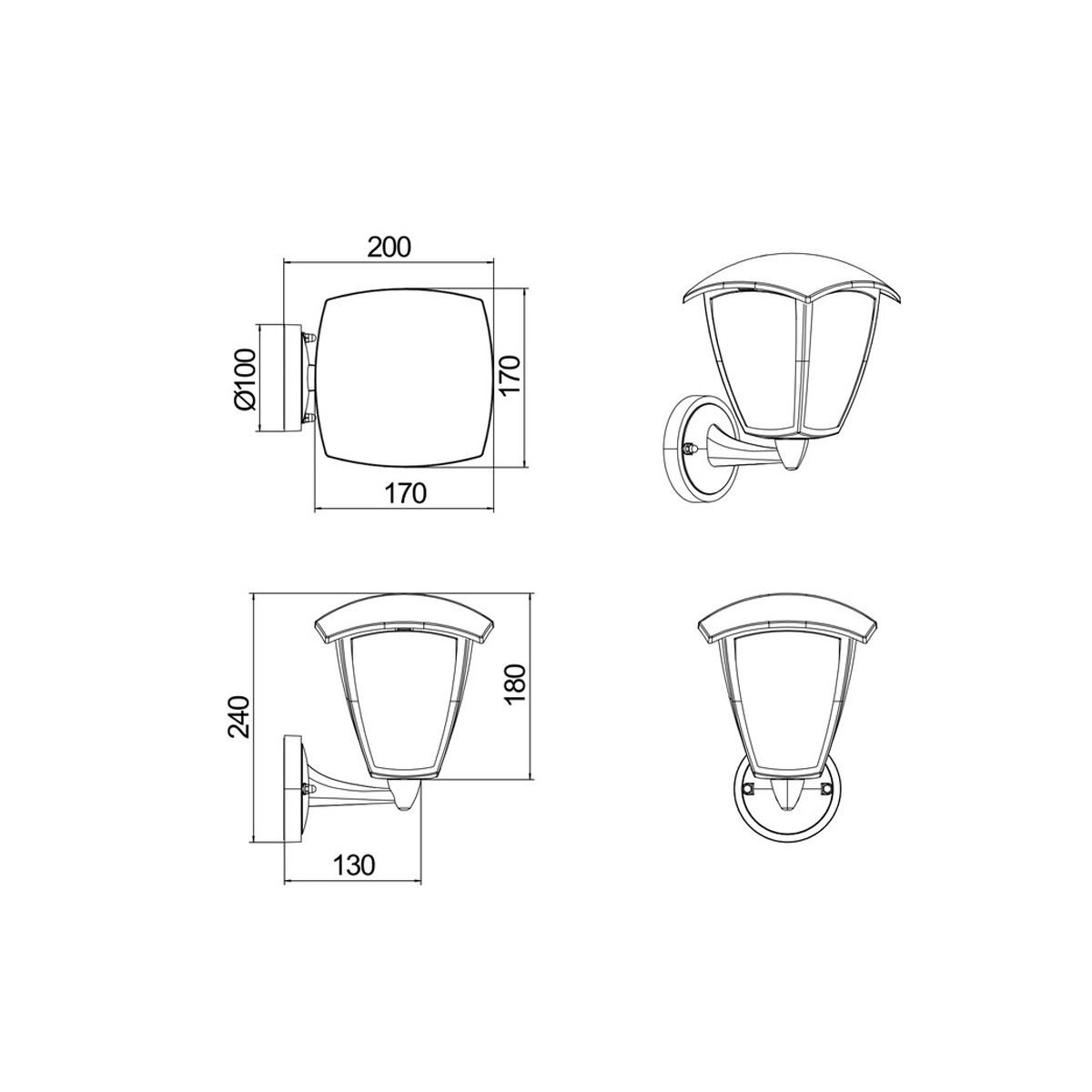 Lampade: Aussen Wandleuchte, IP44, 24 cm Höhe – Nuovo (secondo la descrizione) da Kreuzlingen venduto da Smart-Light 8