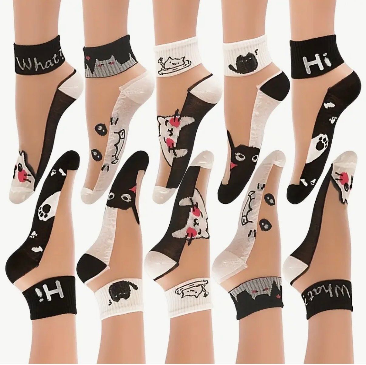 Calze: 6 x Knöchel-Socken-Katzen- Einheitsgrösse 36-40 – Nuovo e nell'imballaggio originale da Teufenthal AG venduto da MeineSchatztruhe