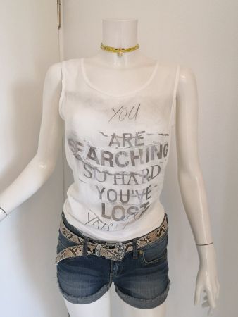 🤩MANGO TOP ECRU & SILBER-DRUCK NEU & D&G P.
