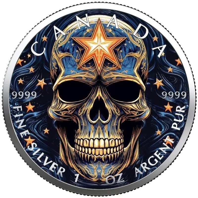 Tutti le monete: Magic Skull 2024 Maple Leaf 1 OZ SILBER -COLOR EDIT – Nuovo (secondo la descrizione) da Wetzikon ZH venduto da Nicki6