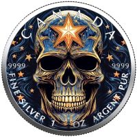 Magic Skull 2024 Maple Leaf 1 OZ SILBER -COLOR EDIT