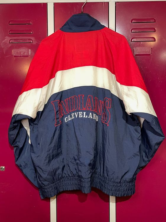 VINTAGE 90s LOGO 7 CLEVELAND INDIANS MLB SPORT JACKET SZ: XL