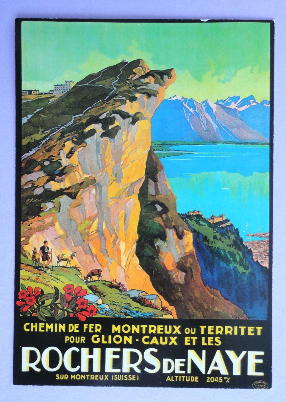 Cartoline postali: Affiche Rochers de Naye – Usato da Fétigny venduto da Billy2miny