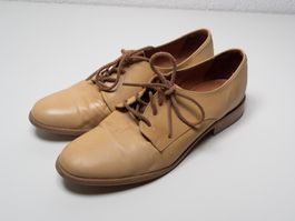 Elegante Lederschuhe, beige, Gr. 38