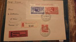 1938 Brief Pro Juventuten Block 1937 Express