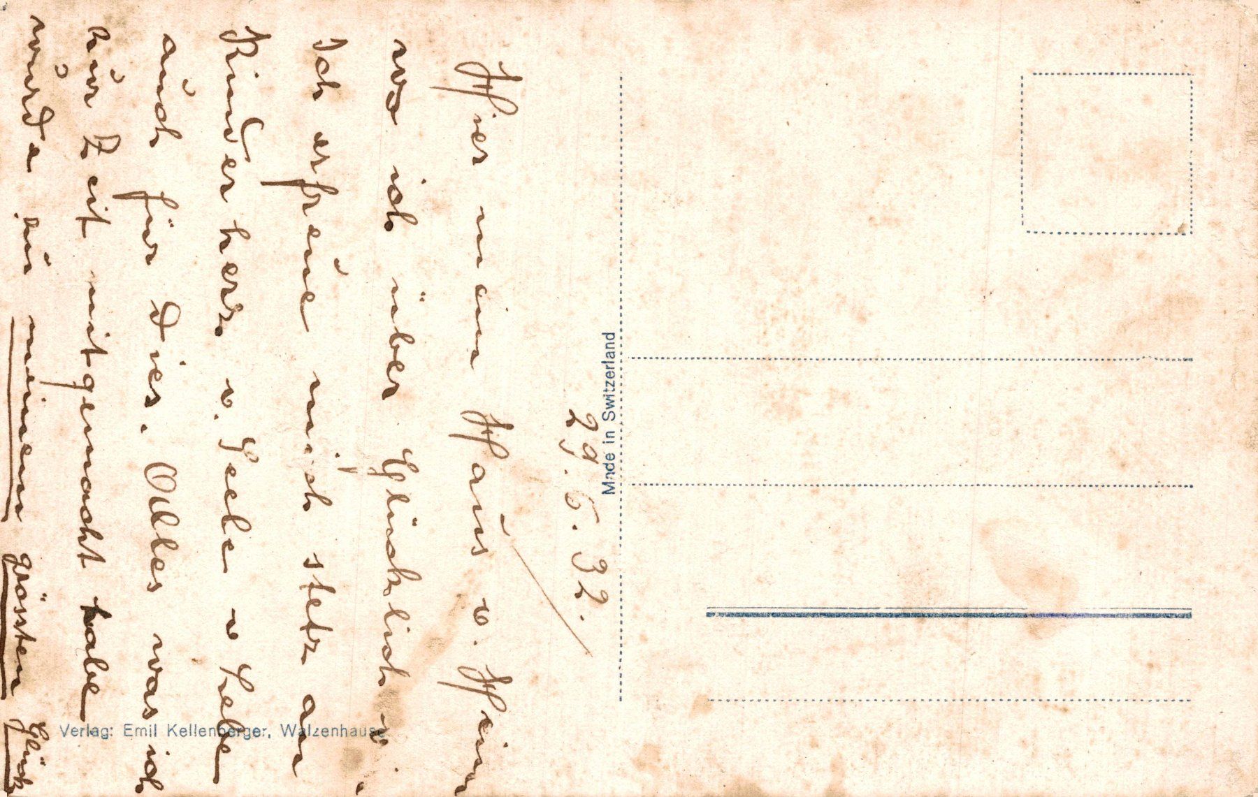 Cartes postales: Walzenhausen Platz. Kloster Grimenstein – D'occasion à Bronschhofen par Astore 1
