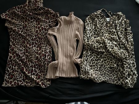 3 Kleidungsstücke Leopardenmuster und Stretch top