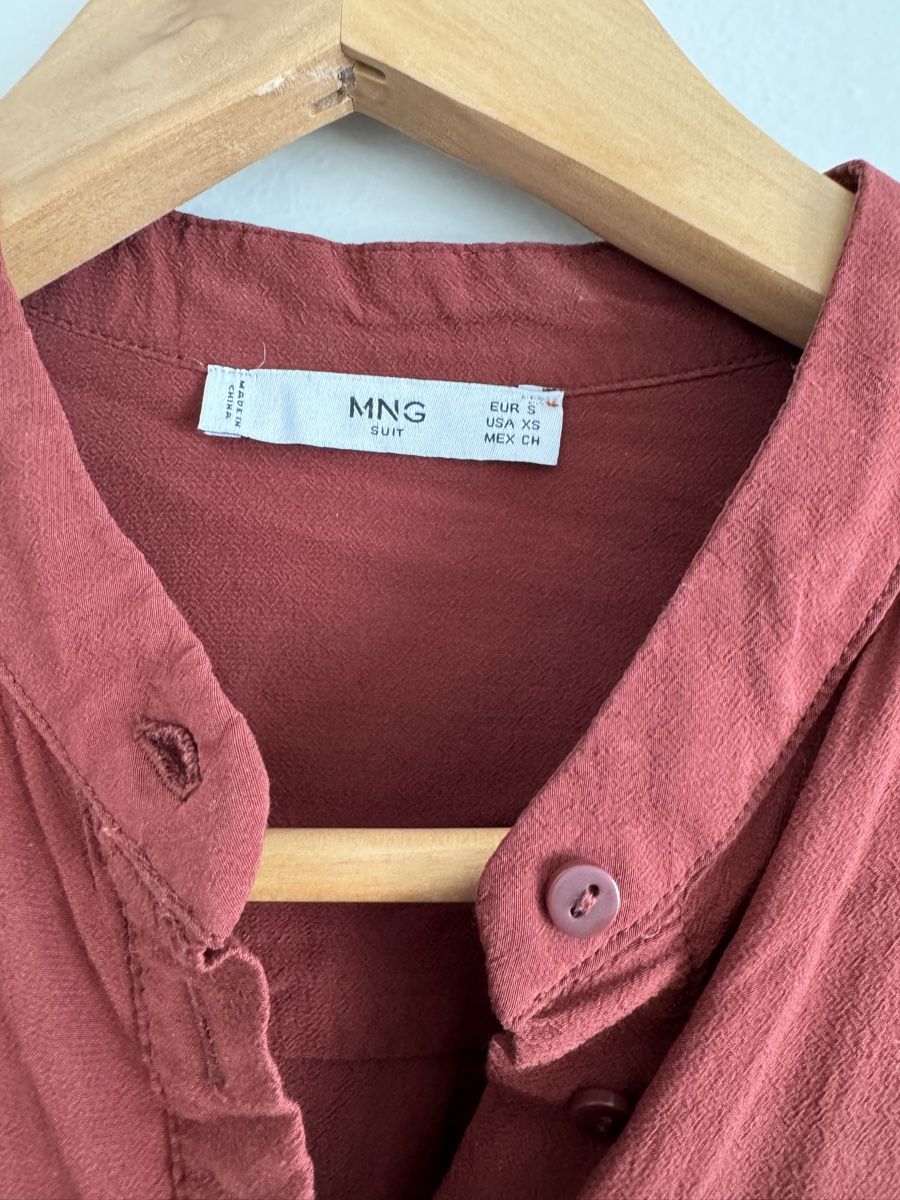 Mango Blusen: Rote Hemdbluse, Mango Suit, Gr. S – Gebraucht aus Zürich von mybuybye 1