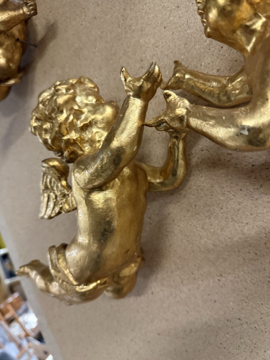 Statuette: Goldige Deko-Engel, 4 Stk., Barock Stil – Usato da Strengelbach venduto da RaenAntikDesign 2