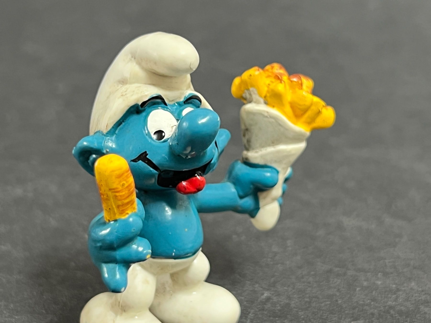 Schleich Statuette: Schleich 20131 Pommes Frites Schlumpf – Usato da Ennetbaden venduto da mapa05 2