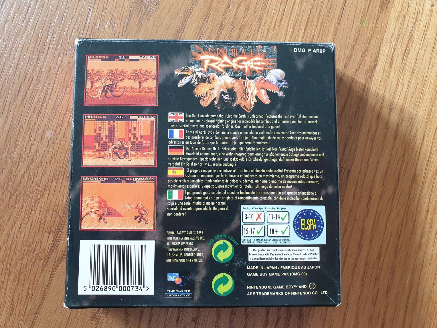 Jeux: Primal Rage OVP / Gameboy – D'occasion à Rain par LomLpia 1