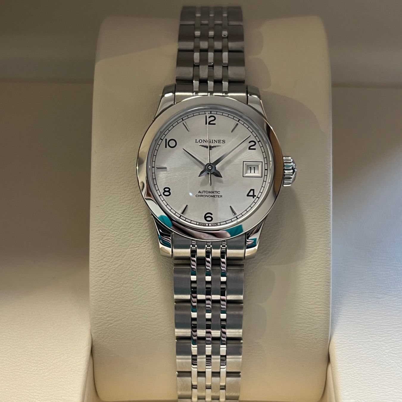 Longines Uhren: Longines Record Lady Automatic Full Set L2.320.4.76.6 – Gebraucht aus Carouge GE von Watchaser