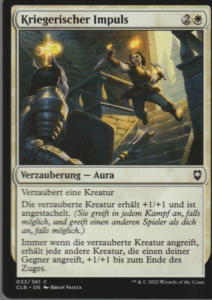 Magic The Gathering Carte collezionabili: TCG Magic The Gathering MTG CLB  033  Kriegerischer Impuls – Nuovo (secondo la descrizione) da Vezia venduto da Aquarius_Age
