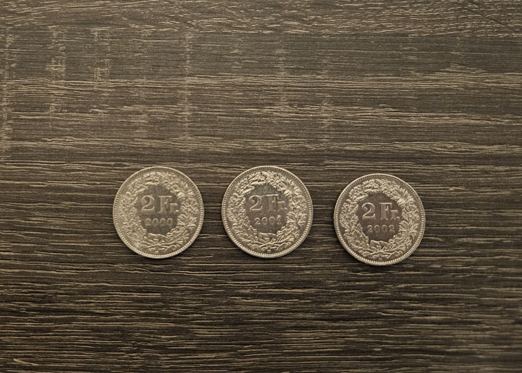 Tutti le monete: 5 pieces 2 Francs  2000-2001-2002-2005-2006. – Usato da Monthey venduto da pas_w5hf 1