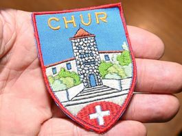 VINTAGE Badge CHUR nos ST. GALLER STICKEREI