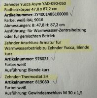 Zehnder Yucca (3 Art.) ZY400148B100000 und 976021 und 819080