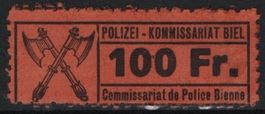 100 Fr. Fiskalmarke von BIEL / BIENNE
