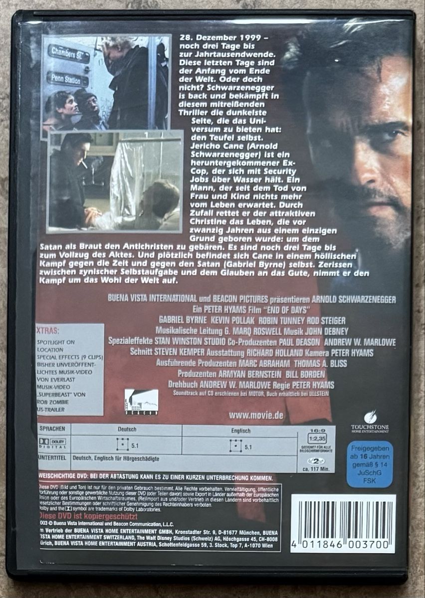 Tutti i DVDs: END OF DAYS – Nuovo (secondo la descrizione) da Dietikon venduto da AndreaSch01 1